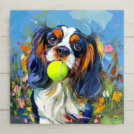Cavalier Spaniel Wall Art Ceramic Tile Dog Memorial Gift Cavalier Lover Decor Pet Tile
