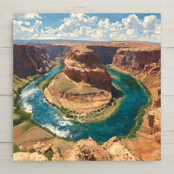 Horseshoe Bend Wall Art Ceramic Tile Arizona Gift Southwest Decor Colorado River Art Place Identity Nature Gift Canyon Art