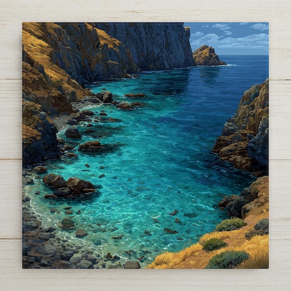 Channel Islands Wall Art Ceramic Tile California Gift National Park Coastal Decor Island Wilderness Nature Art Place Identity