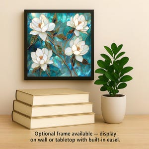Magnolia Wall Art Azulejo Cerámico Art Nouveau Regalo Estilo William Morris Vidriera Decoración Floral Naturaleza Botánica imagen 2