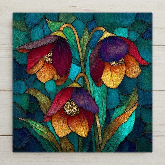 Hellebore Wall Art Ceramic Tile Dark Romance Gift Lenten Rose Decor Moody Floral Art Dark Home Gift Tile