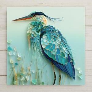 Sea Glass Heron - Etsy