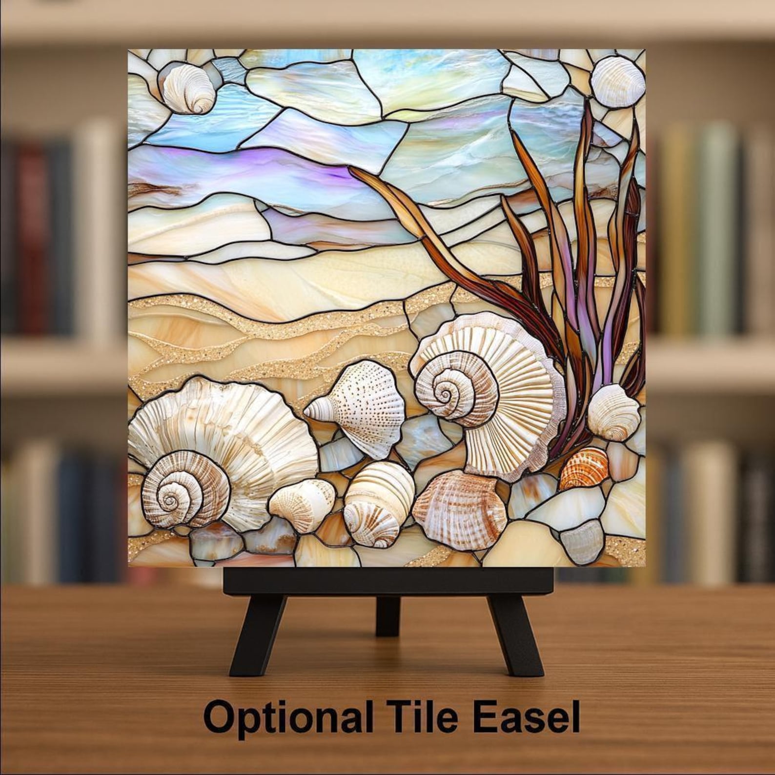 Seashell Wall Art Ceramic Tile Coastal Gift Beach House Decor Ocean ...