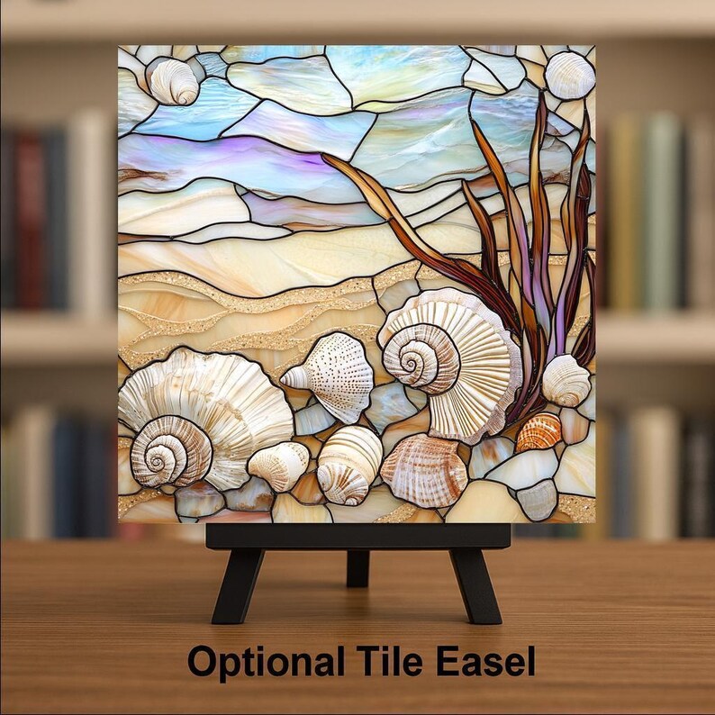 Seashell Wall Art Ceramic Tile Coastal Gift Beach House Decor Ocean ...
