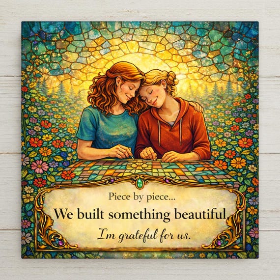 Built Something Beautiful Wall Art Ceramic Tile – Friendship Quote Tile – Inspirational Saying – Best Friend Gift – Home Decor Wall Decor