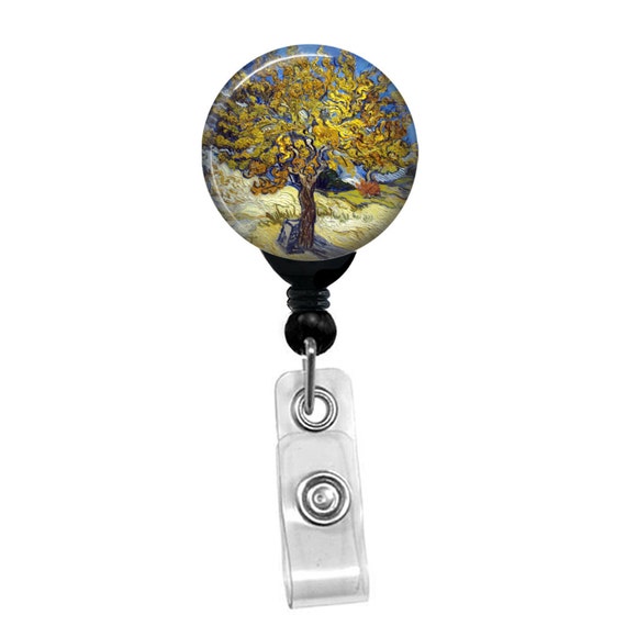 Van Gogh Mulberry Tree badge reel adds art to your workday. Ideal for nurses, teachers, or fans of classic art and natural beauty.