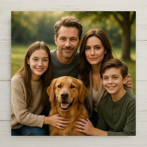 Personalized Photo Wall Art Ceramic Tile Custom Gift Keepsake Decor Family Memorial Art Custom Photo Gift Tile