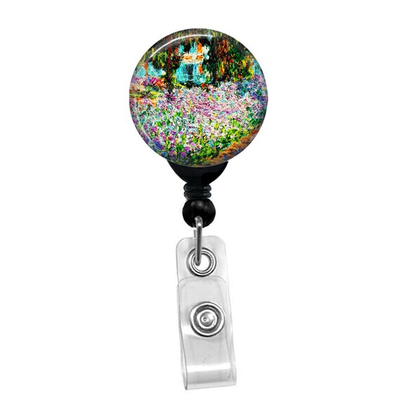 Claude Monet - The Artist's Garden At Giverny - Badge Reel Holder ID Card Name Retractable Badge Holder
