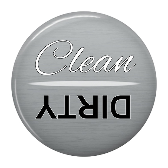Clean Dirty Dishwasher Magnet - Reversible Silver Sign Indicator for Kitchen - Gray Brushed Look, Practical Dish Status Helper