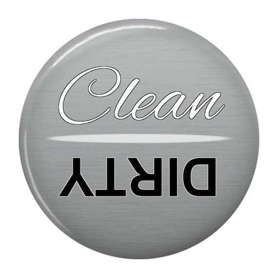 Clean Dirty Dishwasher Magnet Silver / Gray Stain Sign Indicator