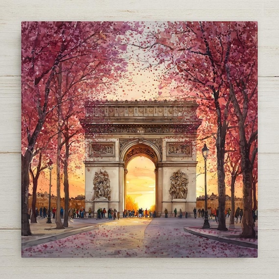 Arc de Triomphe Wall Art Ceramic Tile Paris Gift France Decor Romantic Travel Art Paris Lover Gift Tile