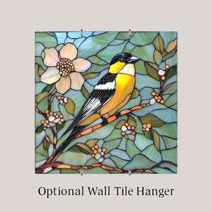 Goldfinch Wall Art Ceramic Tile Nature Lover Gift Ornamental Bird Decor Yellow Bird Art Birdwatcher Gift Tile image 4