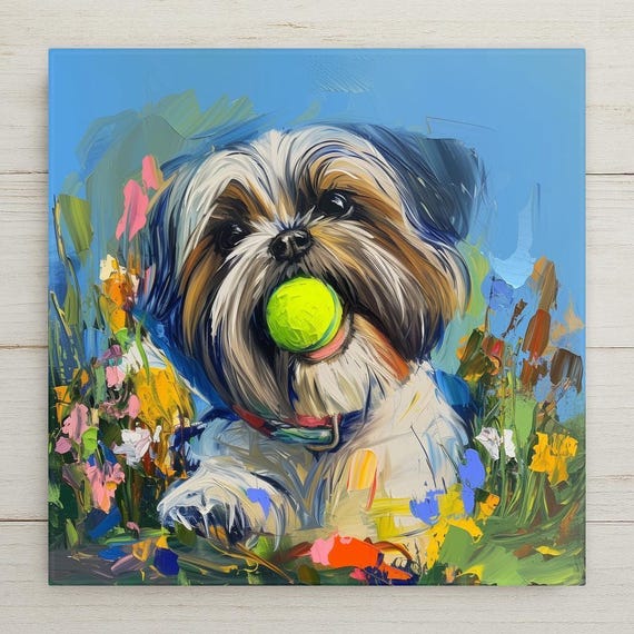 Shih Tzu Wall Art Ceramic Tile Dog Lover Gift Shih Tzu Memorial Gift Dog Breed Portrait Pet Loss Tile