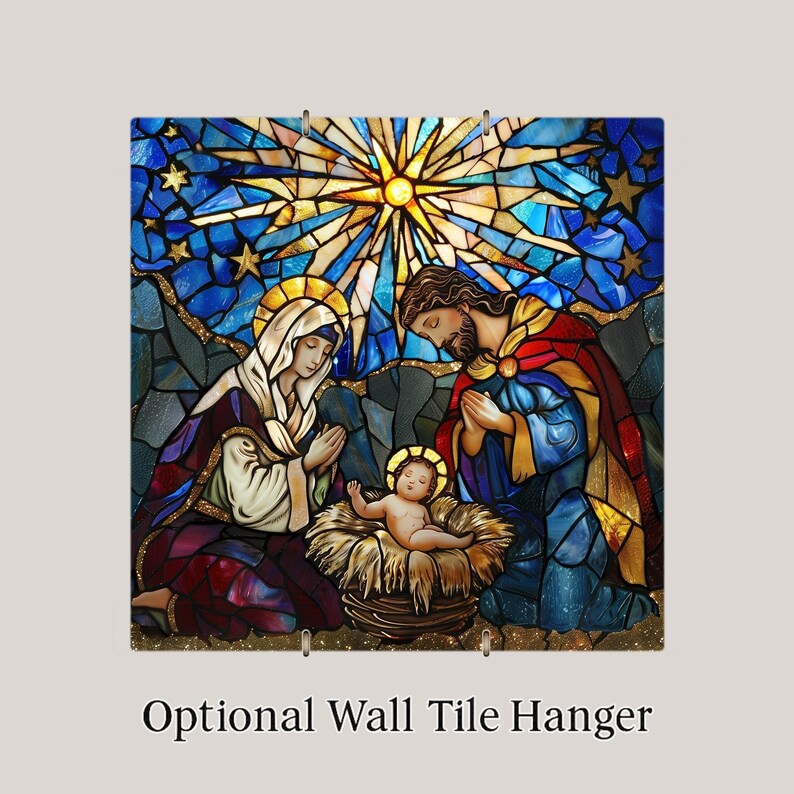 Nativity Wall Art Ceramic Tile Christmas Gift Holy Family Decor ...