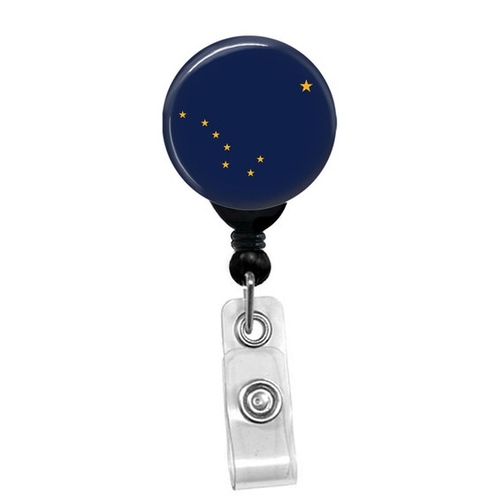 Alaska State Flag Badge Reel ID Card Retractable Custom Flag Badge Holder