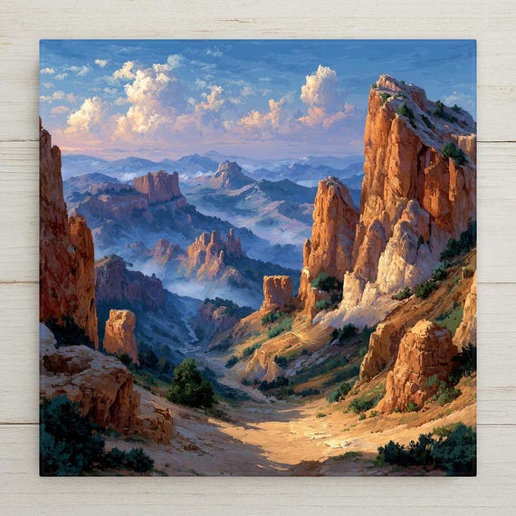 Bryce Canyon Wall Art Ceramic Tile Utah Gift National Park Decor Sunrise Hoodoo Nature Art Place Identity Gift