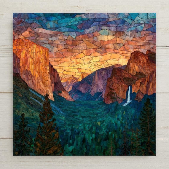 Yosemite Valley Wall Art Ceramic Tile California Gift El Capitan Decor National Park Art Hiker Gift Tile