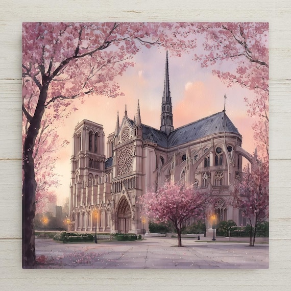 Notre Dame Wall Art Ceramic Tile Paris Gift France Decor Cathedral Art Paris Lover Gift Travel Tile