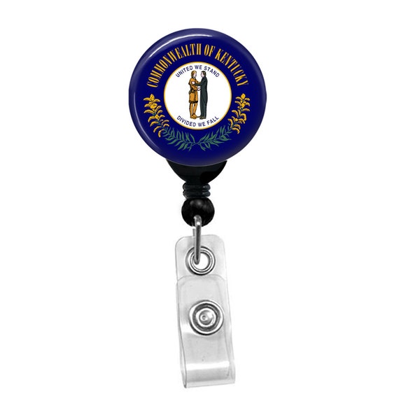 Kentucky State Flag Badge Reel – Commonwealth ID Clip for Nurses, Teachers & Staff – Retractable State Pride Badge Holder