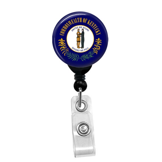 Kentucky State Flag Badge Reel ID Card Retractable Custom Flag Badge Holder