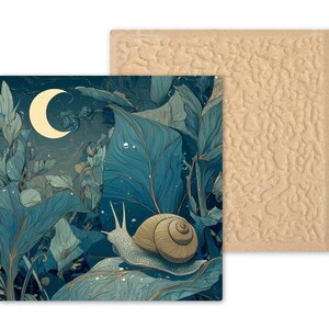 Moonlit Snail Ceramic Art Tile – Whimsical Night Garden Wall Decor, Cottagecore Nature Lover Gift image 9