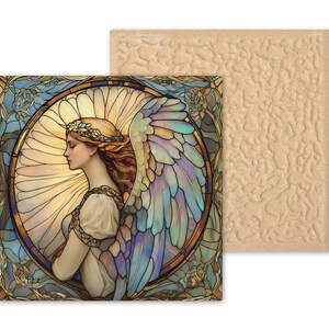 Guardian Angel Wall Art Ceramic Tile Stained Glass Style Memorial Sympathy Religious Spiritual Gift Decor image 9