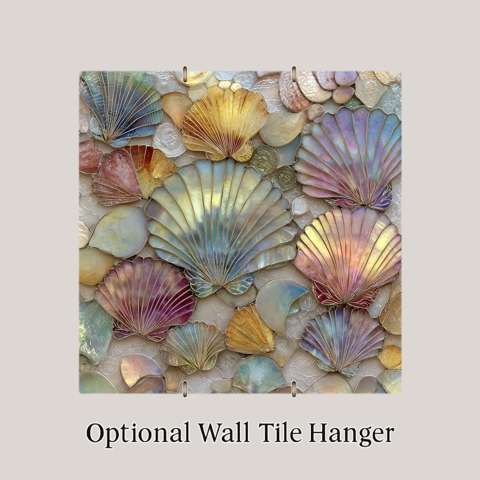Seashell Wall Art Ceramic Tile Coastal Gift Beach House Decor Ocean ...