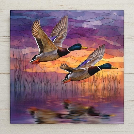 Mallard Duck Wall Art Ceramic Tile Duck Lover Gift Waterfowl Decor Wildlife Bird Tile
