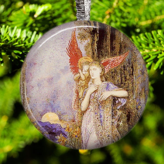 Gustave Moreau - Inspiration - Angels Holiday Christmas Tree Ornament And Refrigerator Magnet