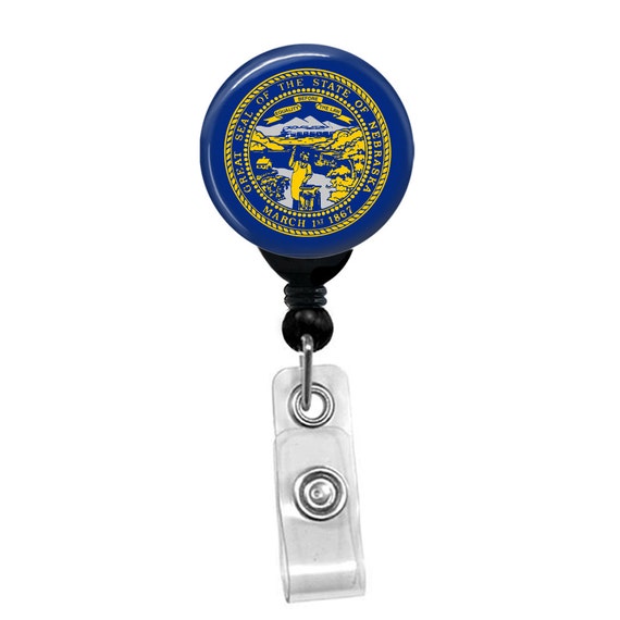 Nebraska State Flag Badge Reel ID Card Retractable Custom Flag Badge Holder