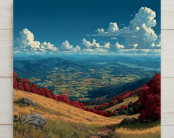 Shenandoah Valley Wall Art Ceramic Tile Virginia Gift National Park Blue Ridge Decor Skyline Drive Nature Art Place Identity