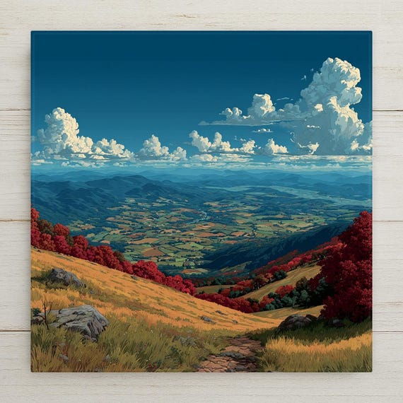 Shenandoah Valley Wall Art Ceramic Tile Virginia Gift National Park Blue Ridge Decor Skyline Drive Nature Art Place Identity