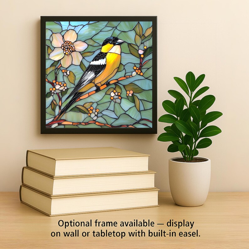 Goldfinch Wall Art Ceramic Tile Nature Lover Gift Ornamental Bird Decor Yellow Bird Art Birdwatcher Gift Tile image 2