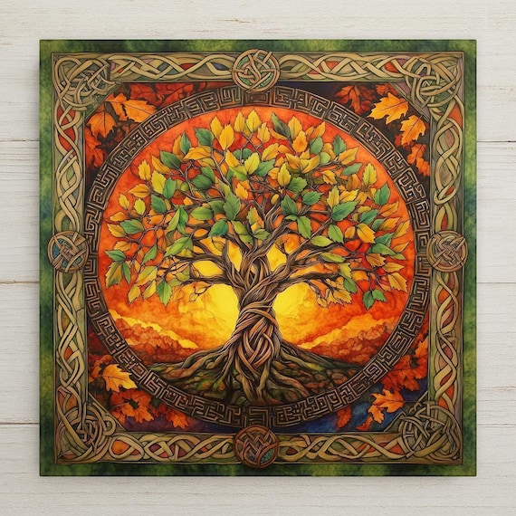 Celtic Tree of Life Wall Art Ceramic Tile Irish Gift Heritage Decor Celtic Knot Art Pagan Gift Irish Tile