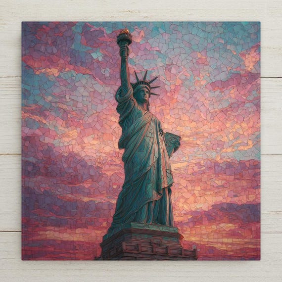 Statue of Liberty Wall Art Ceramic Tile NYC Gift Patriotic American Decor New York Souvenir Freedom Tile