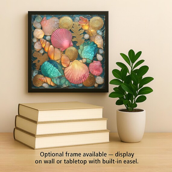 Premium Ceramic Tile Frame and Easel – Custom Fit for Pacific Impressions Ceramic Wall Art