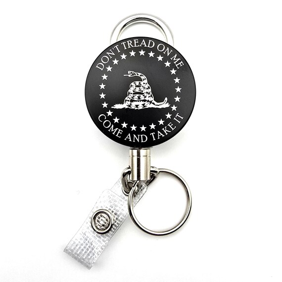 Patriotic Heavy Duty Retractable Badge Holder - Gadsden Flag 'Don't Tread on Me' ID Card Reel