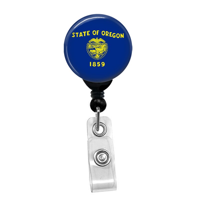 Oregon State Flag Badge Reel ID Card Retractable Custom Flag Etsy