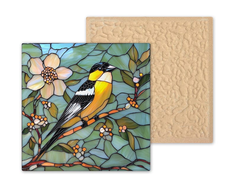 Goldfinch Wall Art Ceramic Tile Nature Lover Gift Ornamental Bird Decor Yellow Bird Art Birdwatcher Gift Tile image 9