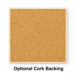 Optional cork backing for ceramic art tiles, adds protection and non-slip surface for wall art or décor.