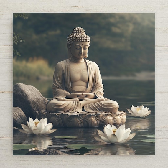 Buddha Ceramic Tile Art: Zen Meditation Decor