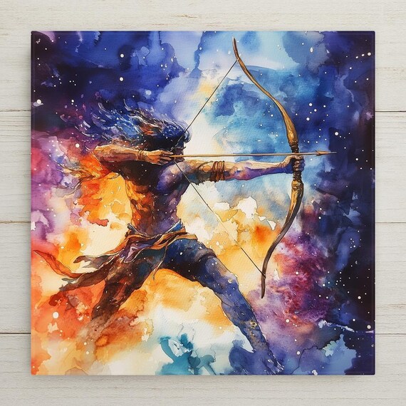 Sagittarius Archer Ceramic Tile Art: Zodiac Astrology Gift