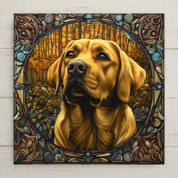 Labrador Wall Art Ceramic Tile Dog Memorial Gift Lab Lover Decor Retriever Tile Art