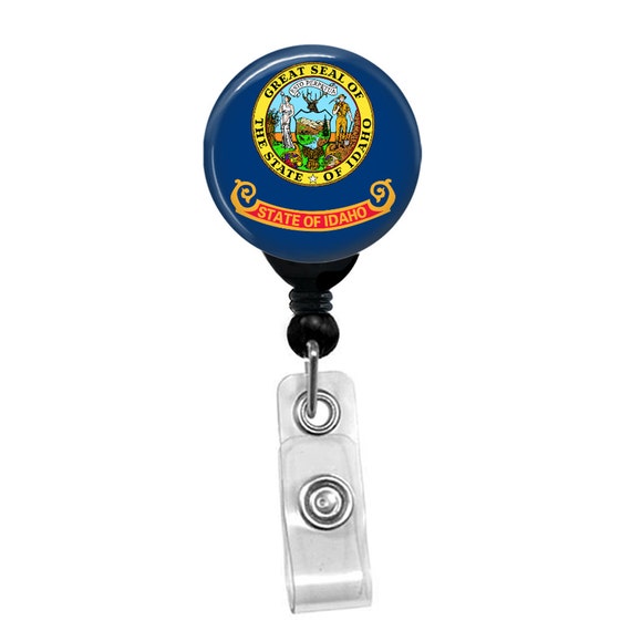 Idaho State Flag Badge Reel ID Card Retractable Custom Flag Badge Holder