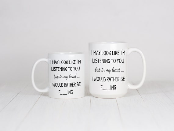 Funny Fishing Mug - I May Look Like I’m Listening But I’d Rather Be Fishing Cup - Sarcastic Gift for Fishermen, Dads, Coworkers, Him