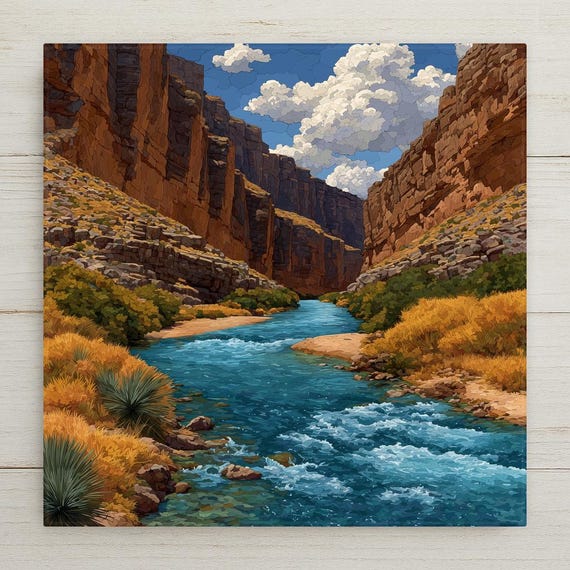 Big Bend National Park Wall Art Ceramic Tile Texas Gift Southwest Decor Rio Grande Nature Art Place Identity Desert Gift