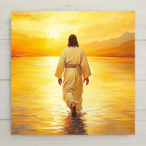 Jesus Walking on Water Wall Art Ceramic Tile Christian Gift Easter Decor Faith Home Gift Biblical Art Tile