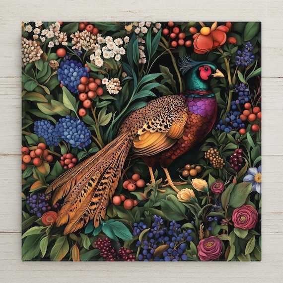 Pheasant Wall Art Ceramic Tile Bird Lover Gift Kitchen Decor Wildlife Art Game Bird Gift Nature Tile