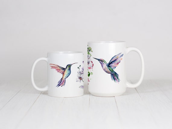 Hummingbird Mug, Hummingbird Coffee Mug, Hummingbird Cup, Hummingbird Coffee Cup, Watercolor Hummingbird, Hummingbird Lover