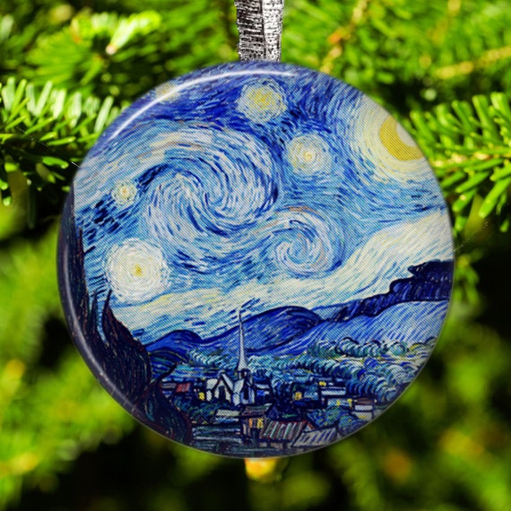 Vincent Van Gogh The Starry Night Holiday Christmas Tree Ornament And Refrigerator Magnet